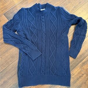 Banana Republic Navy Cable-Knit Crewneck Sweater